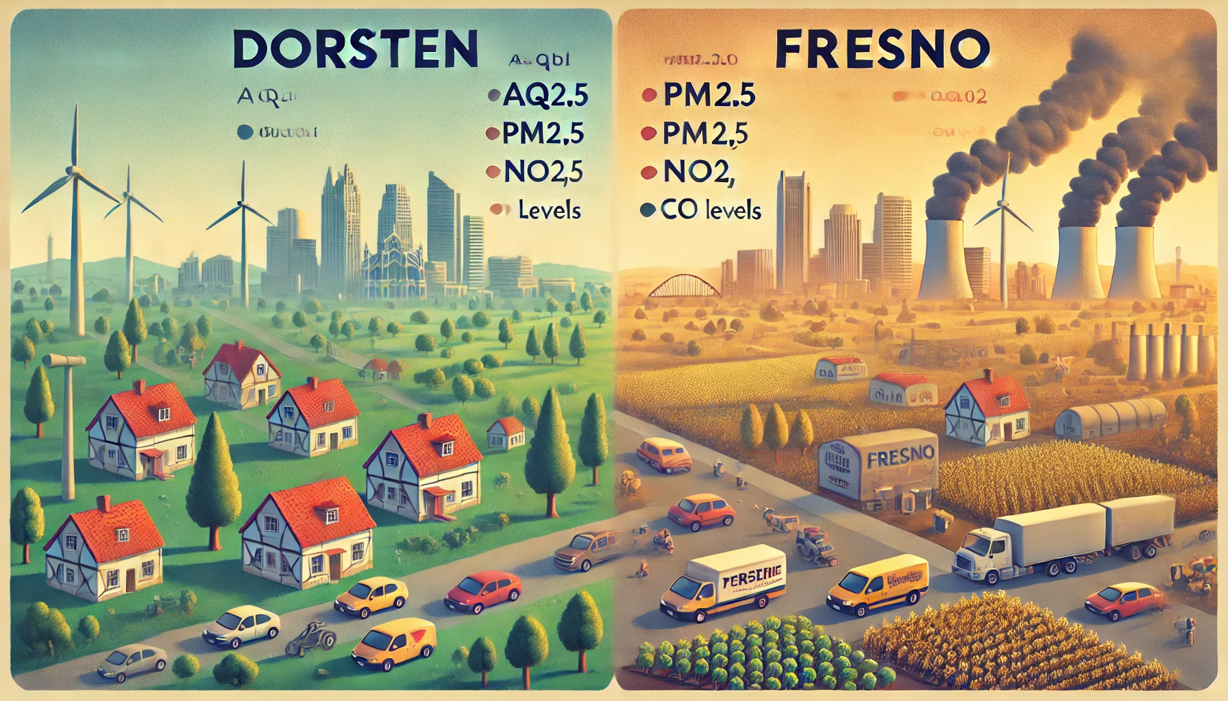 Dorsten vs Fresno Pollution Comparison Chart